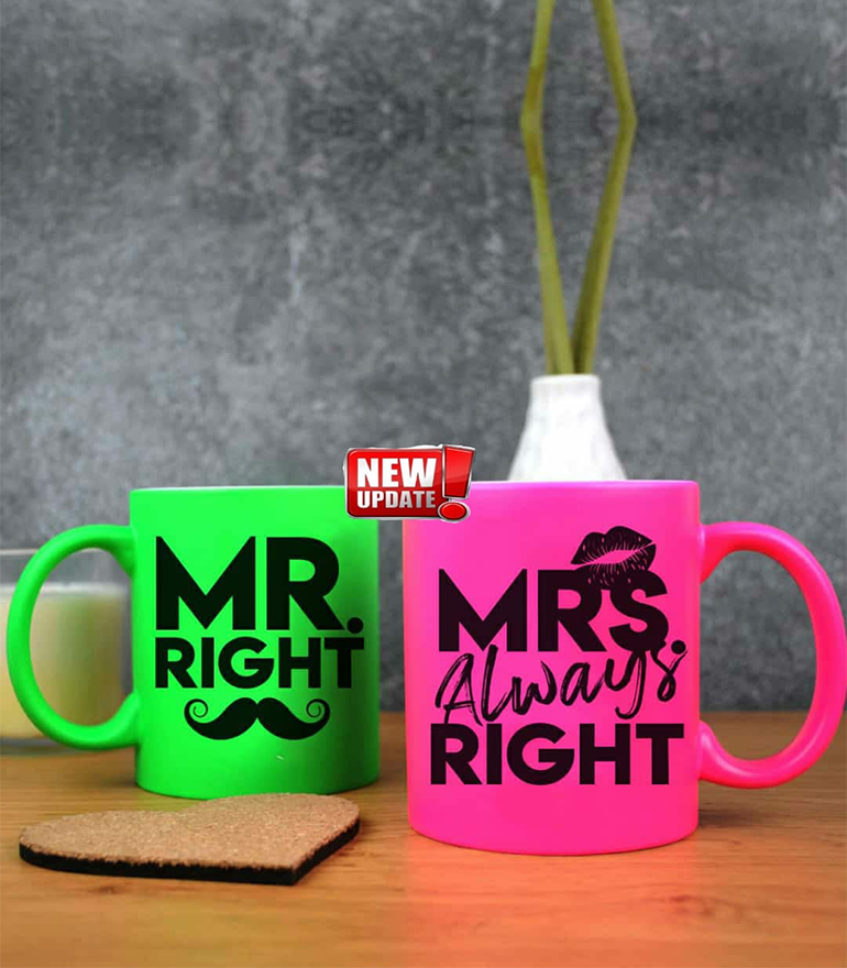 Customized Couple Neon Mugs