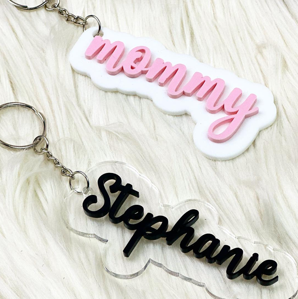 Name Cutout Acrylic Keychain