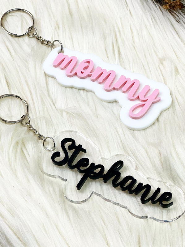 Name Cutout Acrylic Keychain